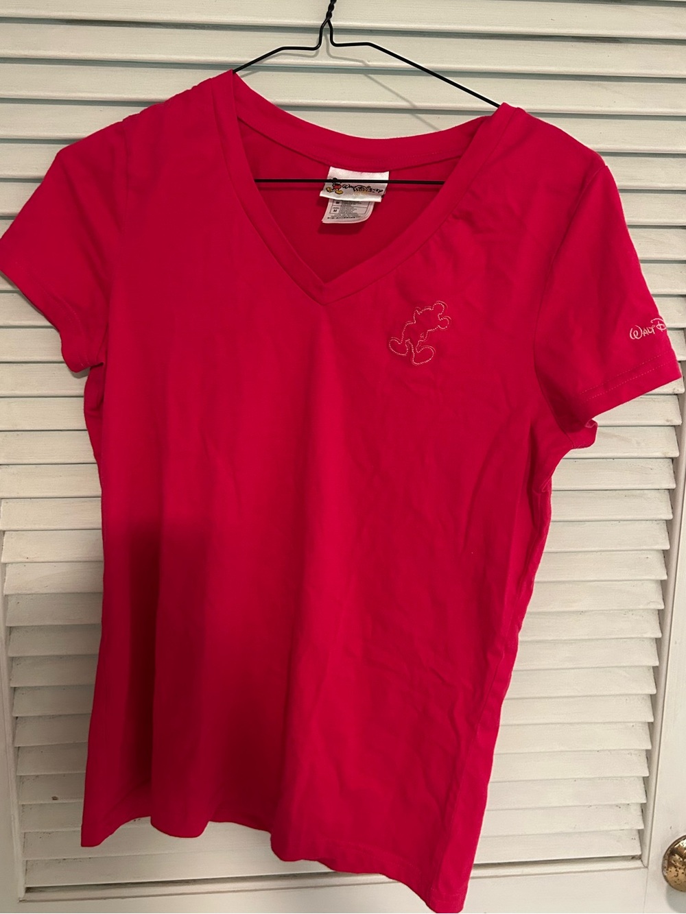 Vintage Pink V neck Disney World Tshirt